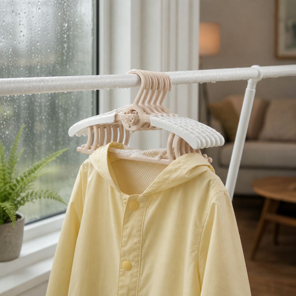 Adjustable solid wood infant hanger for baby clothes