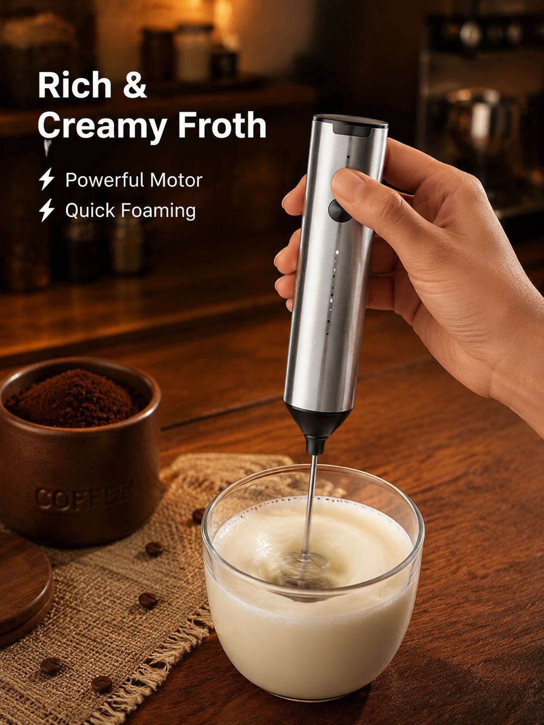 New Portable DIY Coffee & Milk Frothing Smart Electric Milk Frother