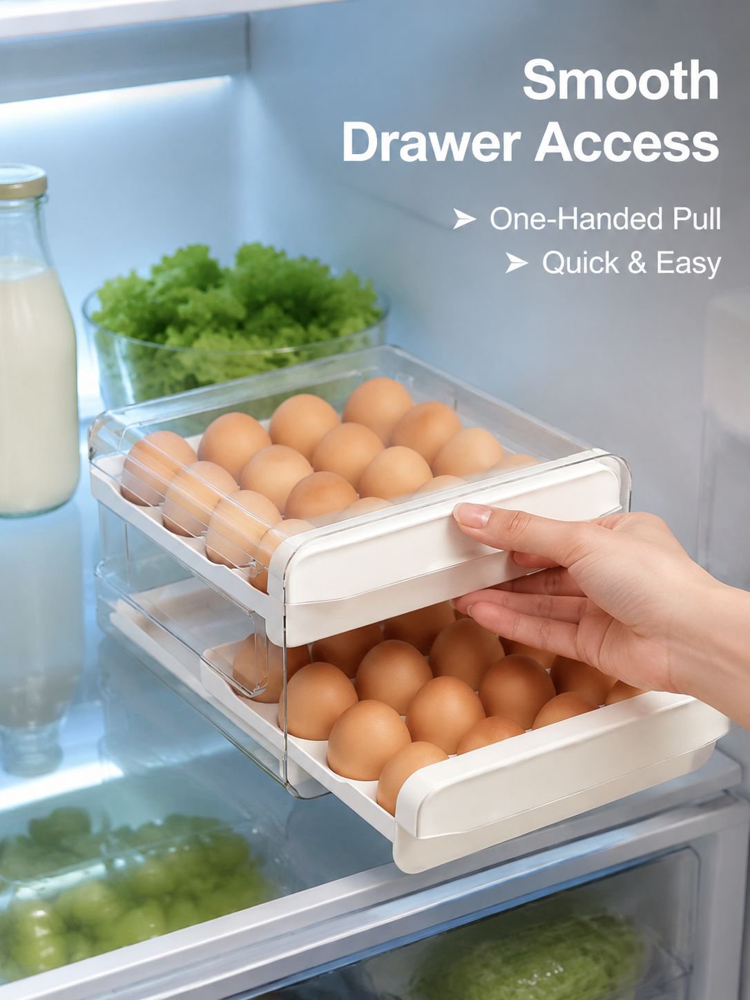 Space-Saving Egg Container for Refrigerator