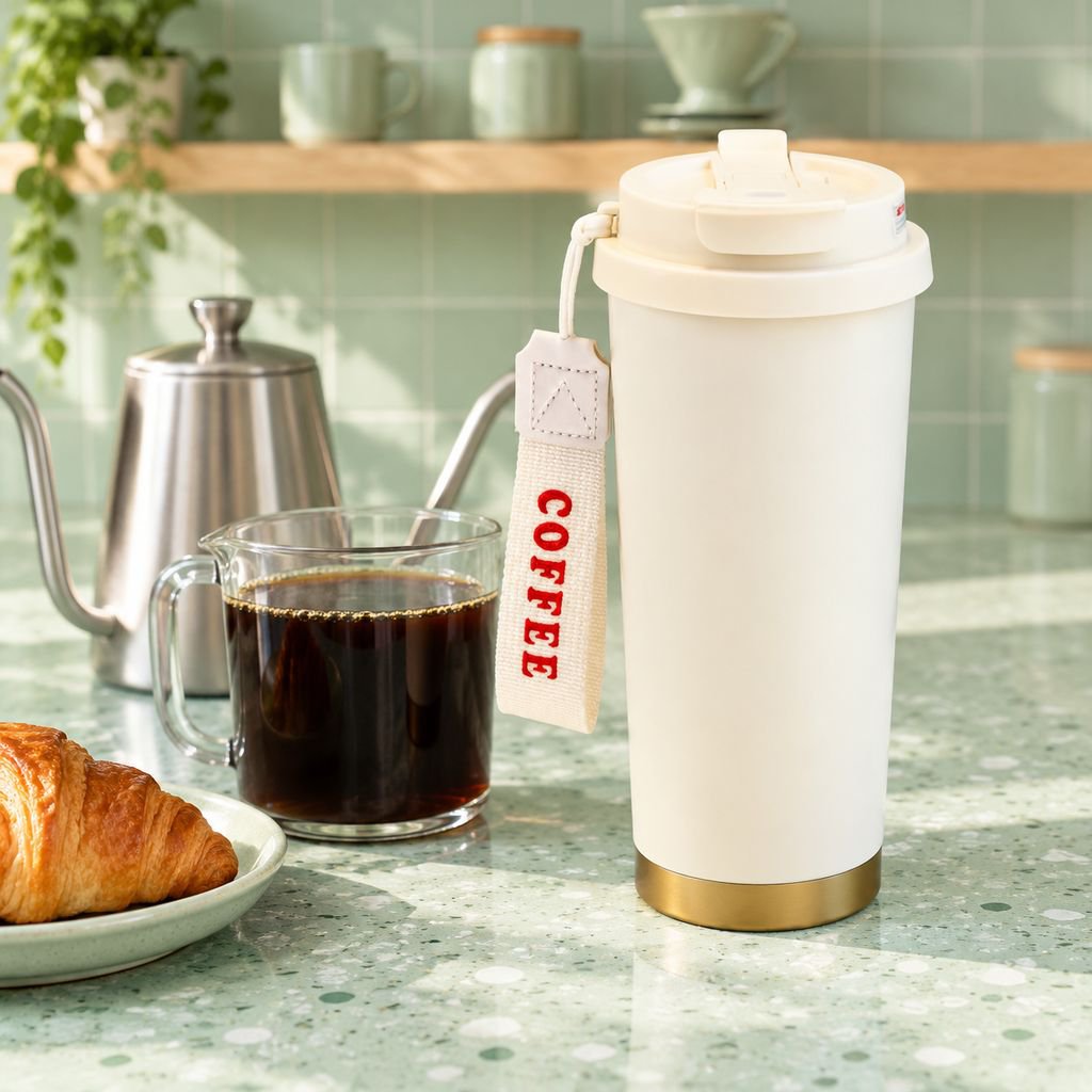シンプルなデザインの携帯用コーヒーカップ