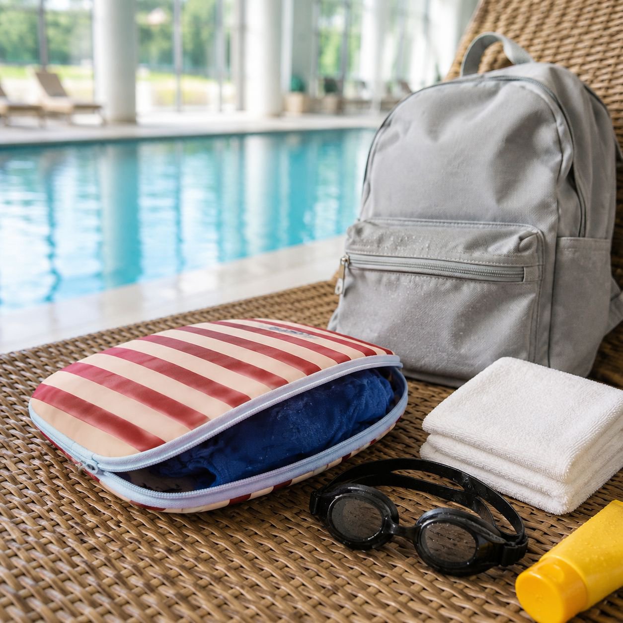 Cute waterproof wash bag open to show spacious interior