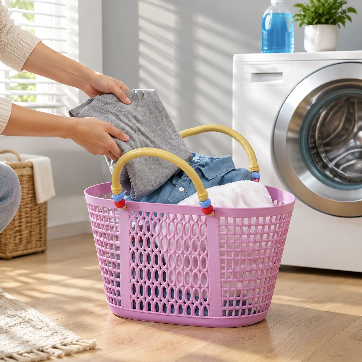 Plastic swimming basket for organizing swim accessories