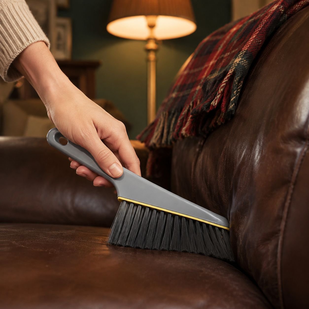 Multi-surface cleaning brush set with ergonomic handle