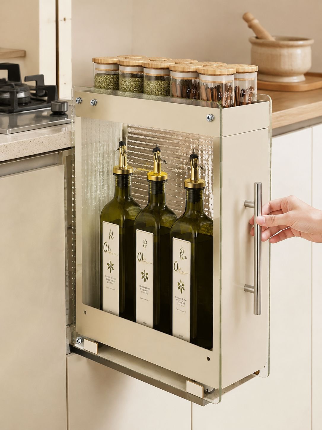 Étagère à épices amovible pour la cuisine, étagère de rangement murale pour