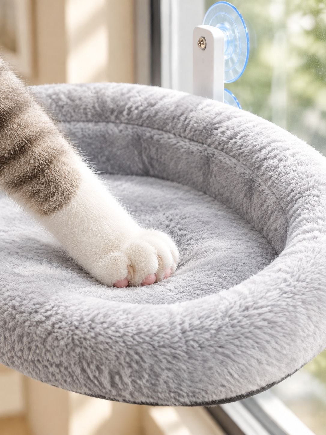 Hamac pour chat à ventouse, lit pour chat à fixer à la fenêtre, ventouse puissante pour une stabilit