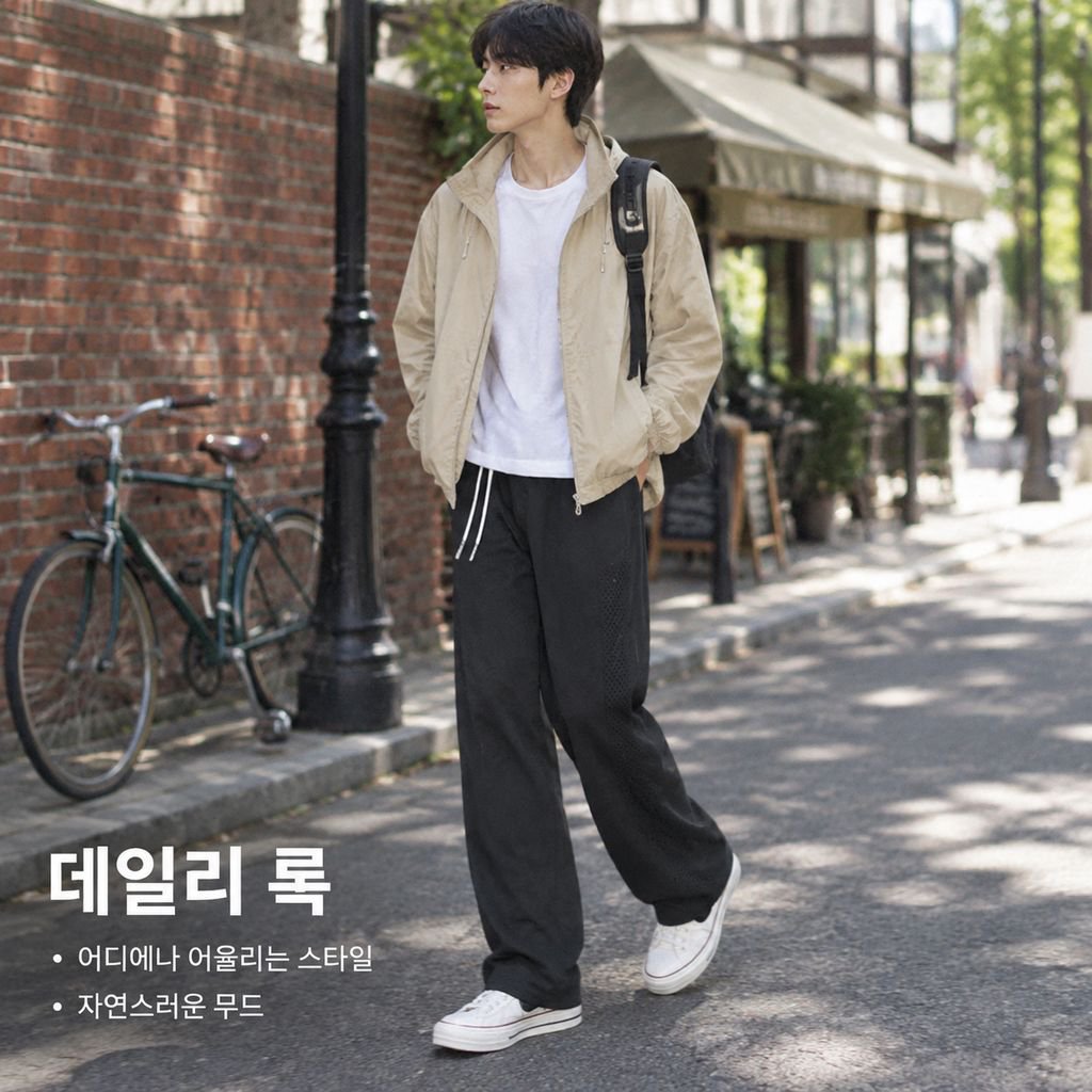 루즈핏 스트레이트 캐주얼 팬츠