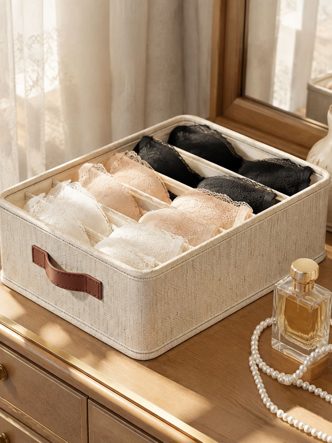 Boîte de rangement organisatrice à plaques épaisses, boîte à sous-vêtements