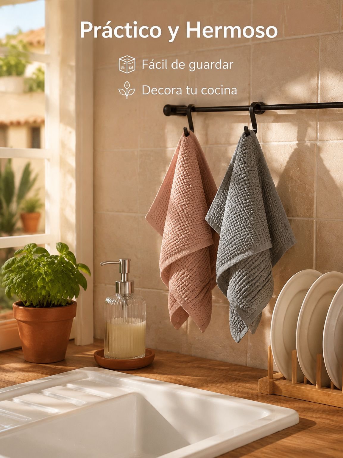 Paño de cocina grueso y absorbente con textura de maíz, especial para lavar platos