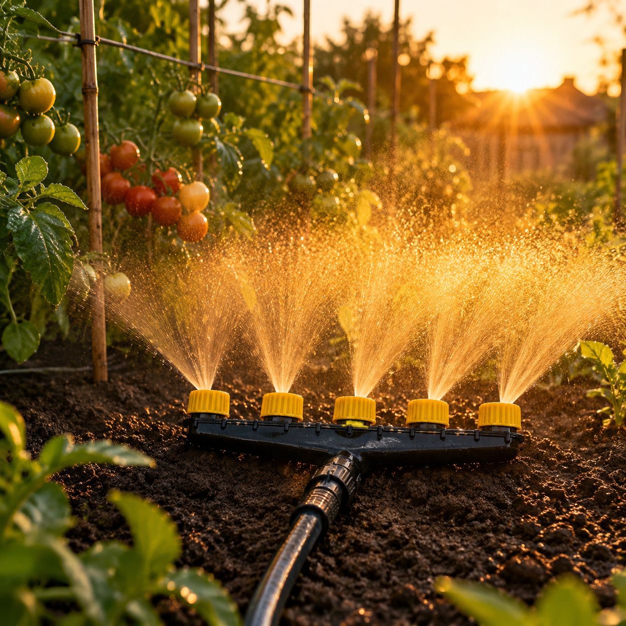 Multi-sprinkler hose for landscaping irrigation