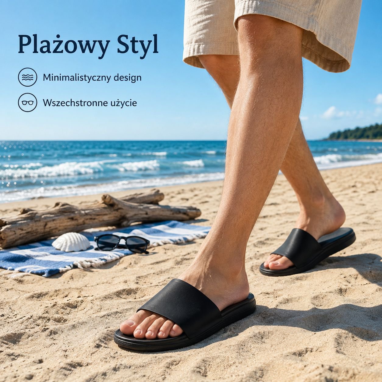 Męskie modne klapki na lato 2025, antypoślizgowe sandały plażowe na zewnątrz