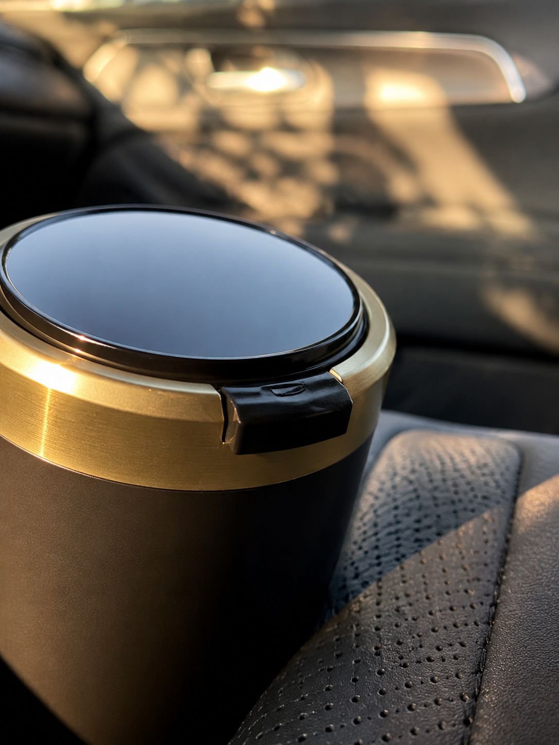 One-button opening car ashtray for convenient access