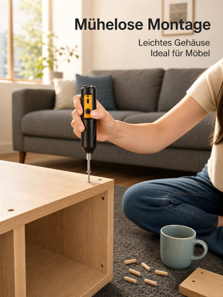 Ergonomischer Griff am Mini Elektroschrauber