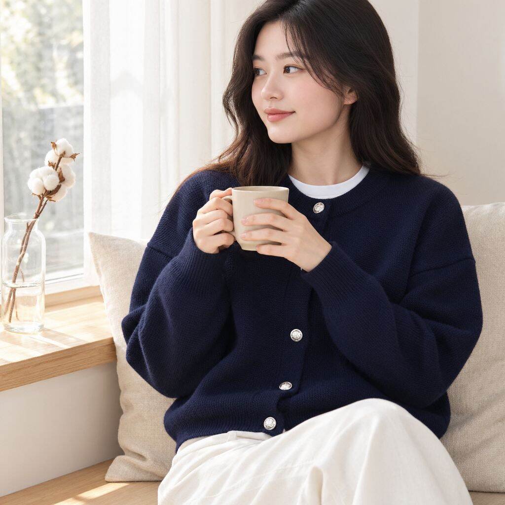 크롭 니트 가디건