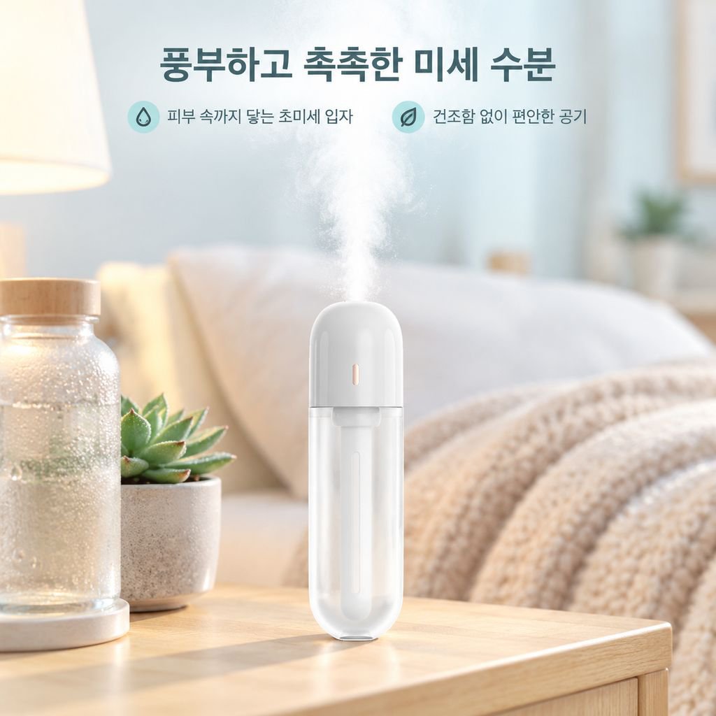 미니 무선 휴대용 가습기 (사무실·캠핑용)