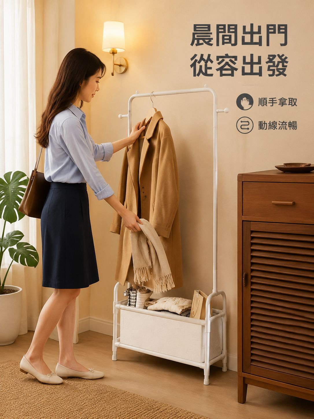晾衣架子鞋架一體