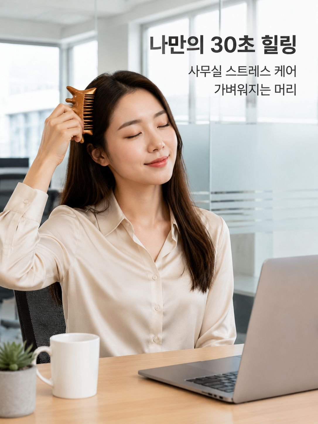 백단향 다기능 두피 마사지 빗