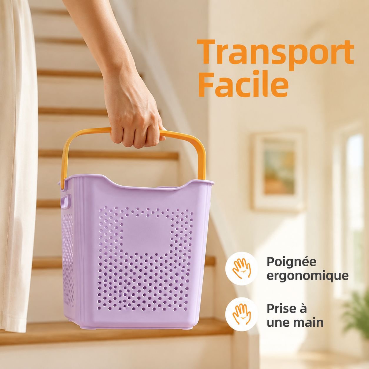 Panier à linge portable pour salle de bain domestique
