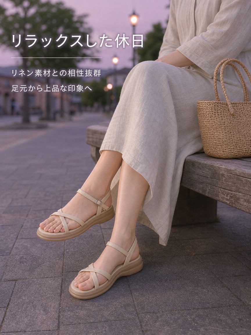 サンダルのバックストラップ部分