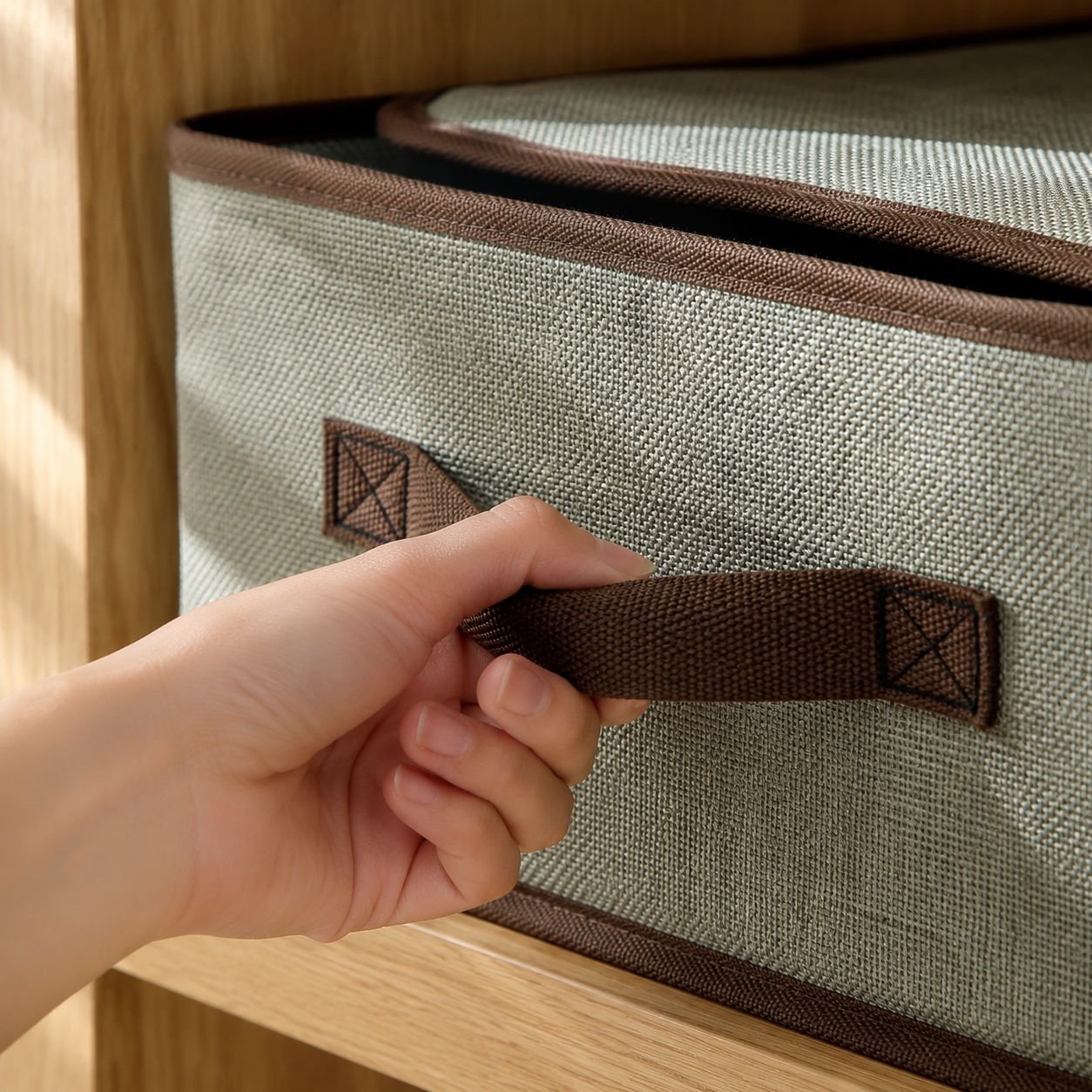 Durable fabric storage box for clothes
