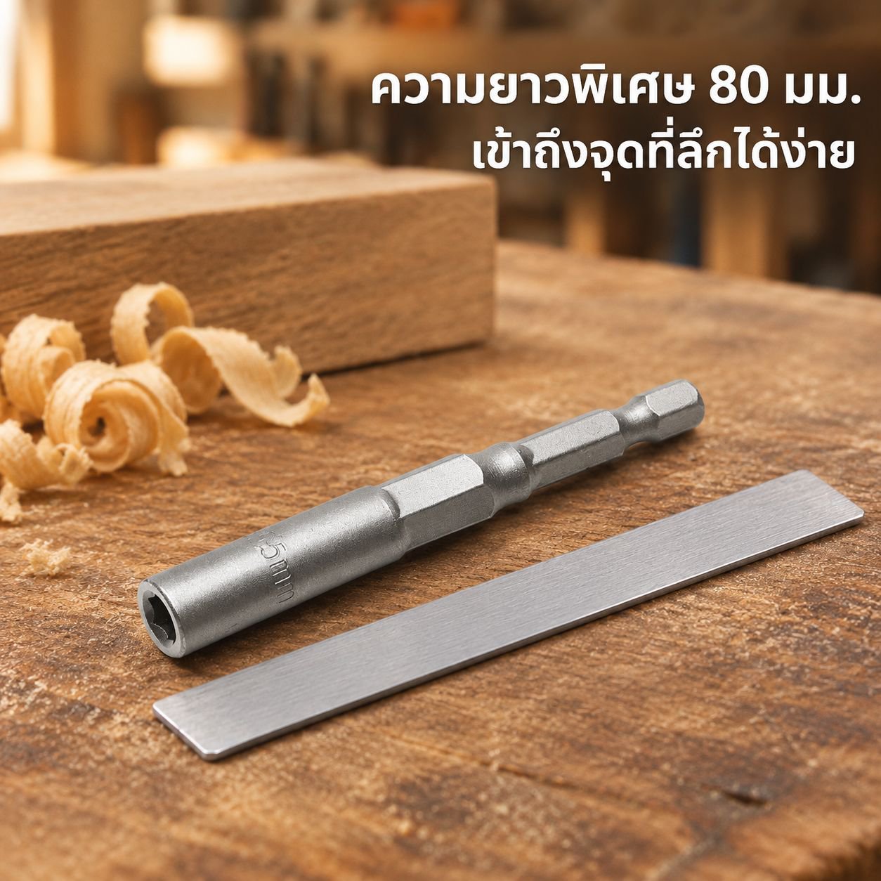 ลูกบล็อกสำหรับไขควงกระแทกแบบก้านยาว (ขนาด 5.5–19 มม.)