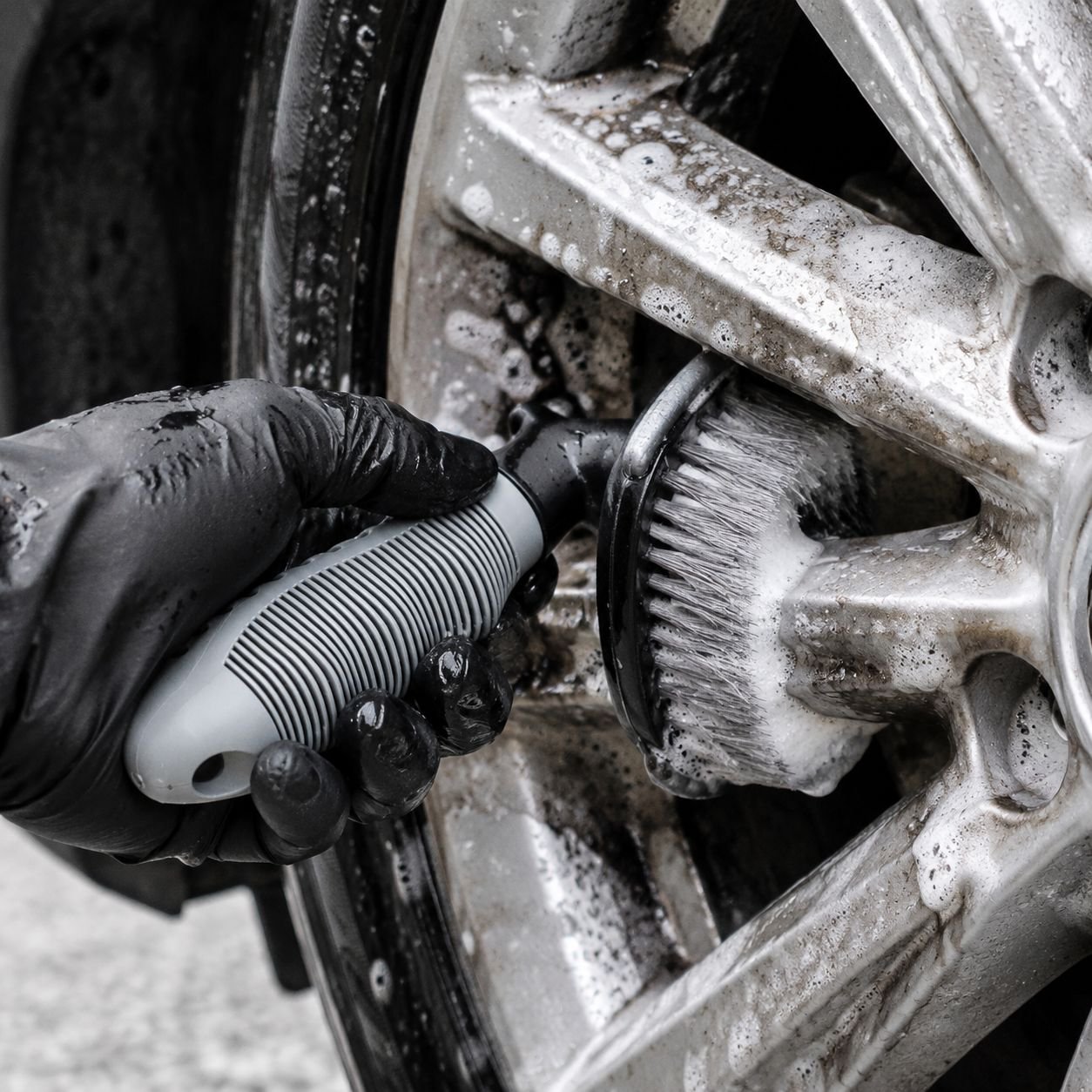 Car Tire and Wheel Cleaning Brush, Interior Carpet Floor Detail Soft Fiber Brush