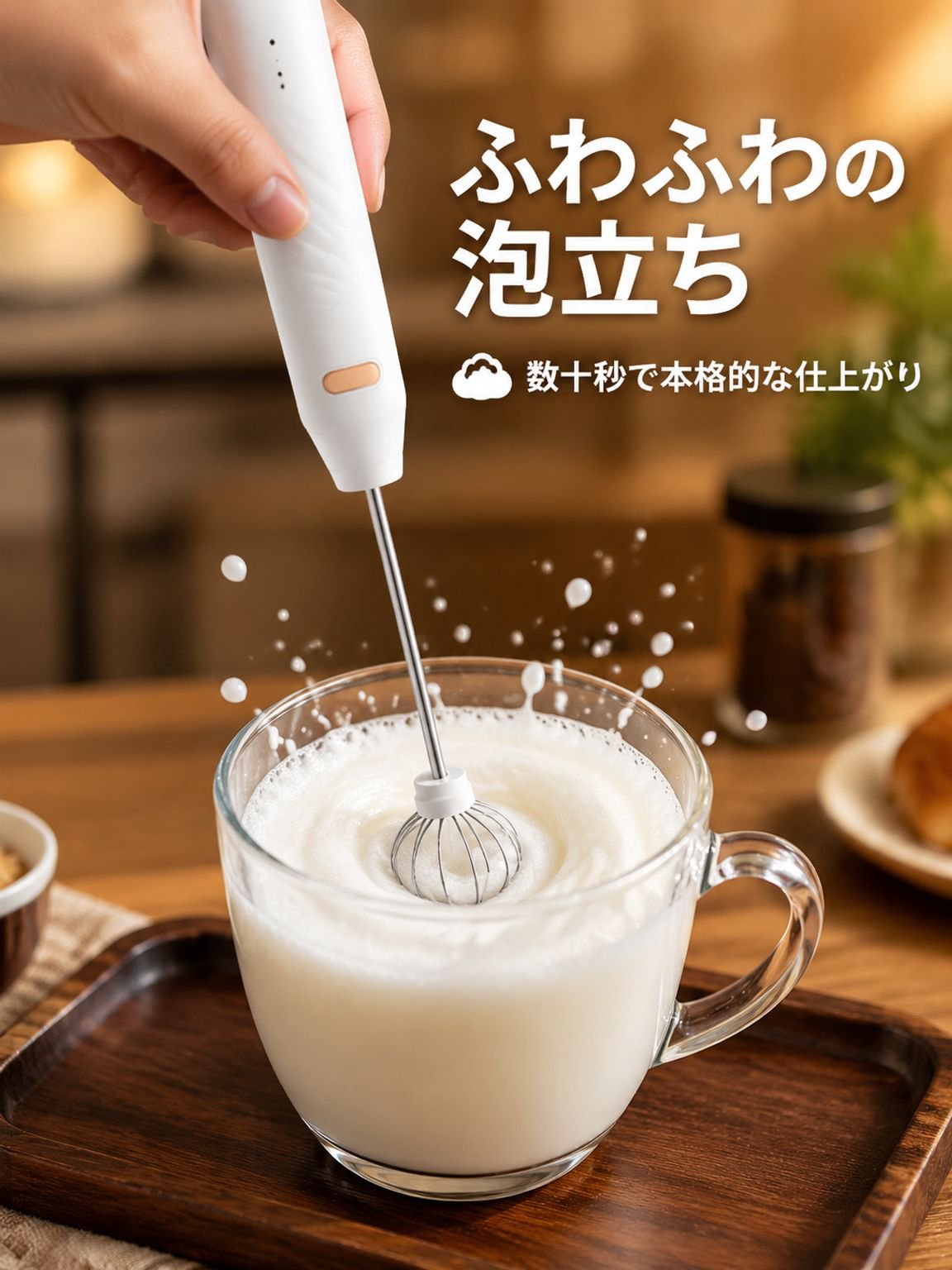 電動コーヒーミルク泡立て器