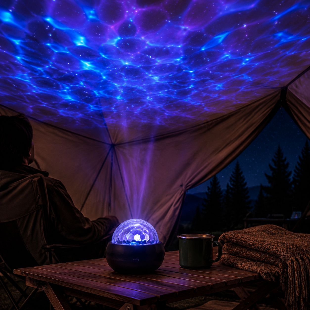 Proyector de Efecto Agua y Estrellas Multicolor