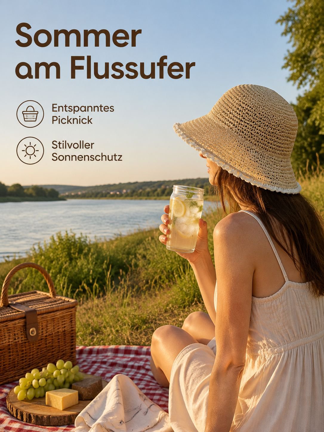 Sommerlicher Strohhut für Damen im koreanischen Stil