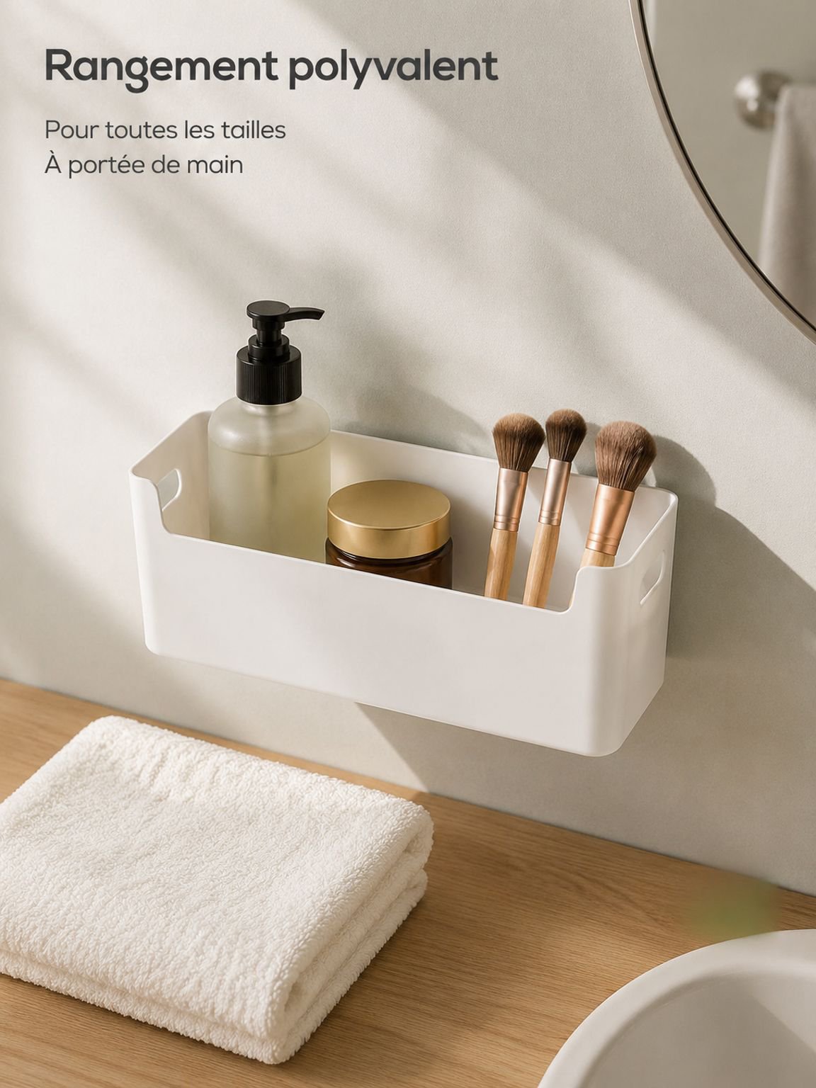 Organiseur mural pratique pour produits de beauté