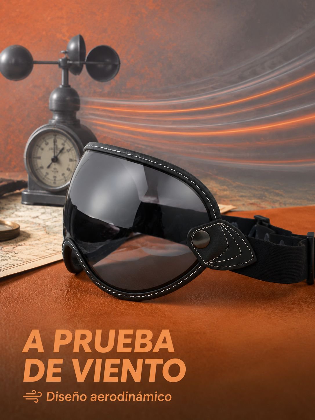 Gafas de burbuja UV para motocicleta, gafas retro antiviento para casco 3/4, protección solar
