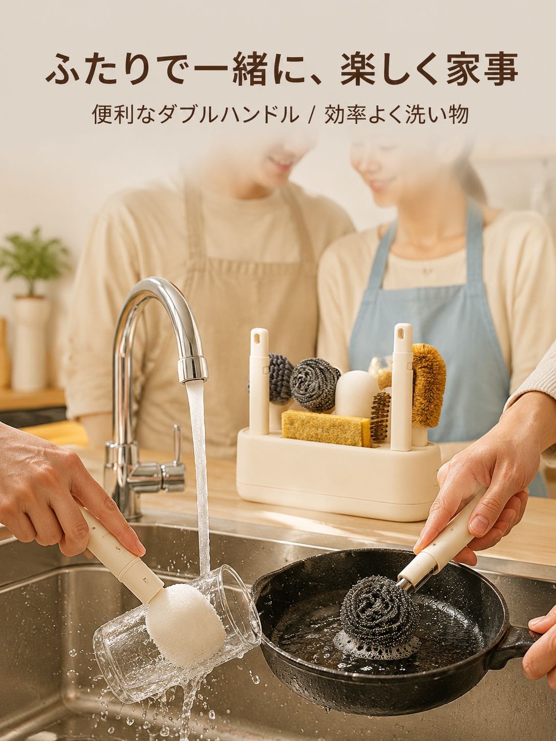 多機能キッチンブラシ収納セット