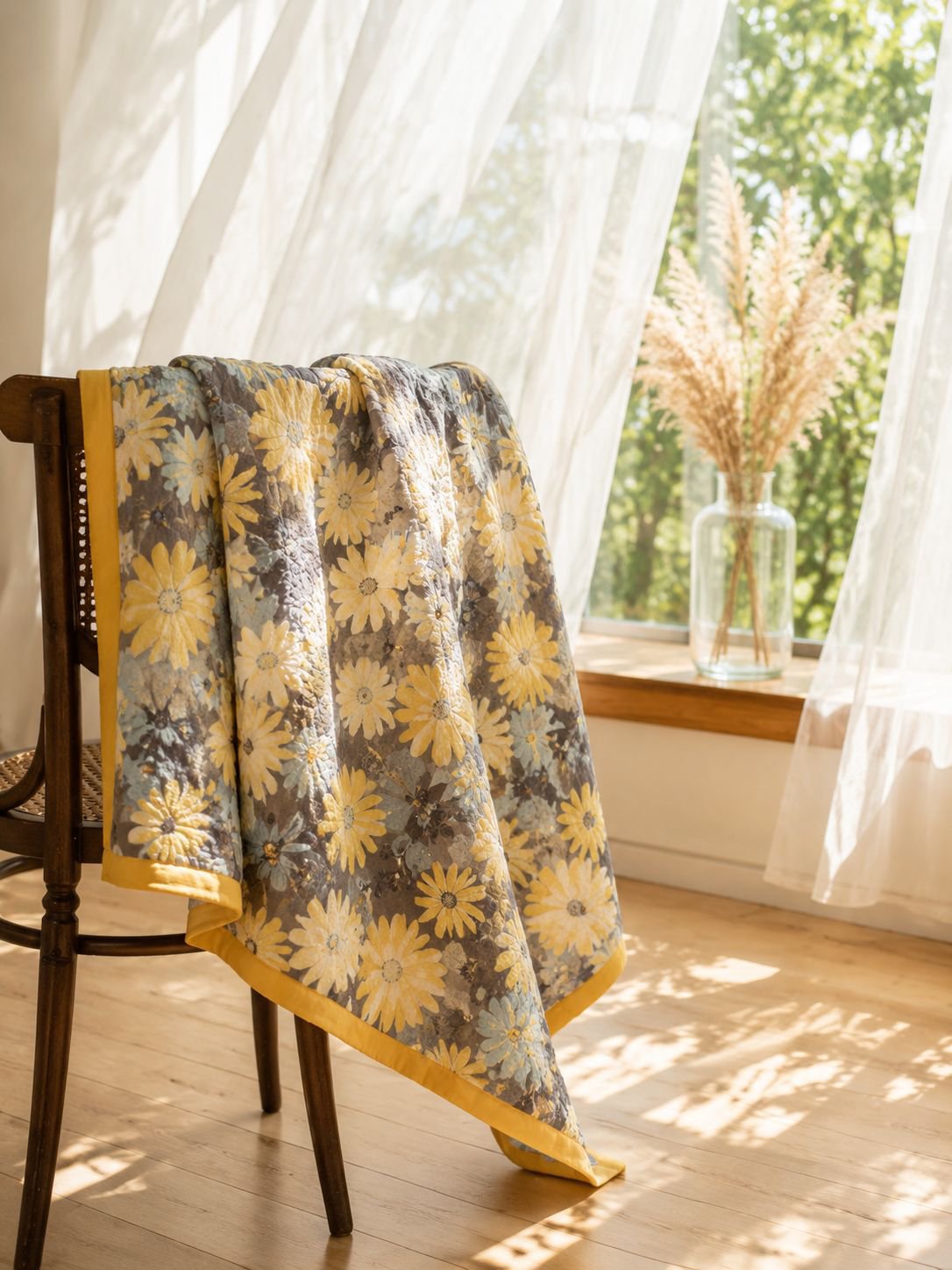 Close-up of premium cotton blanket fabric texture