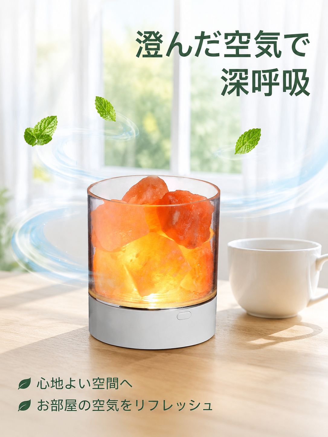 空気清浄機能付き岩塩ナイトライト
