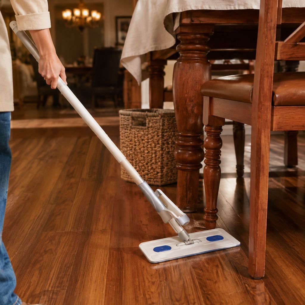 Hands-Free Household Mop for Wooden Floors, Wet and Dry Use