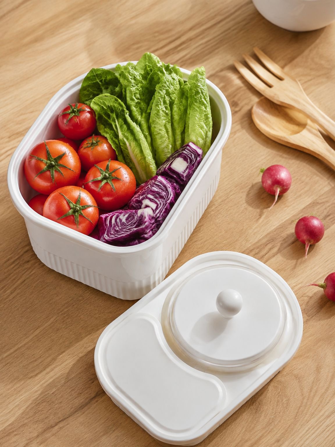 Tragbarer Haushaltsreiniger für Obst und Gemüse mit Abtropfkorb