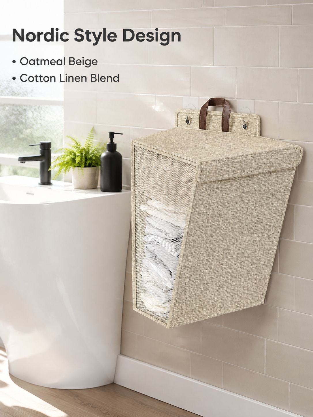 Cotton and Linen Clothing Storage Basket