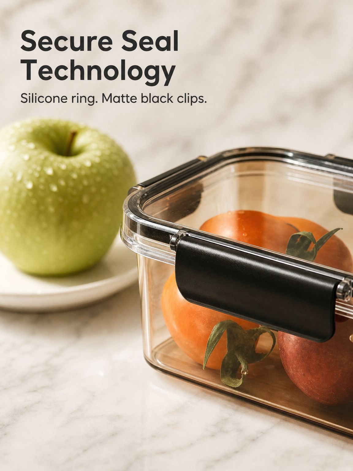 Airtight food storage container for refrigerator organization