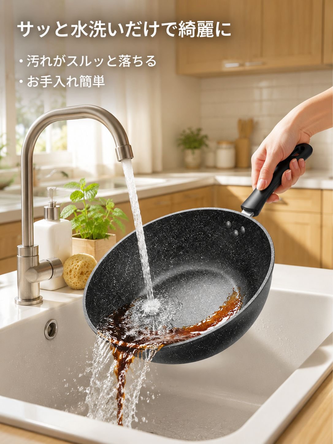 多機能家庭用ノンスティックフライパン