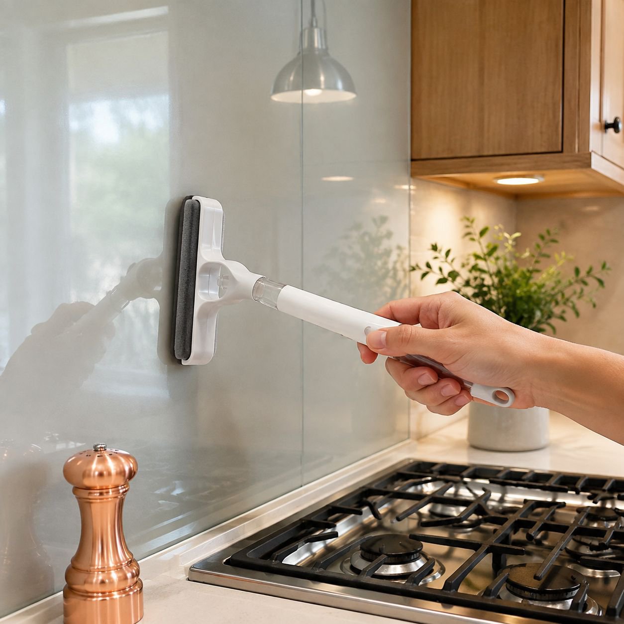 Mirror Cleaning Mop Scraper with Spray Bottle