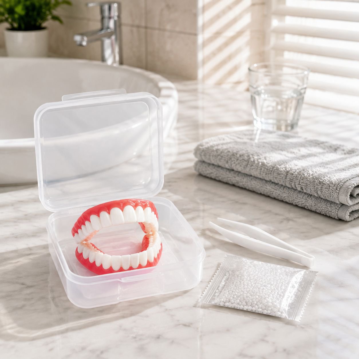 Exquisite Portable Denture Case – Gentle Care for Oral Health
