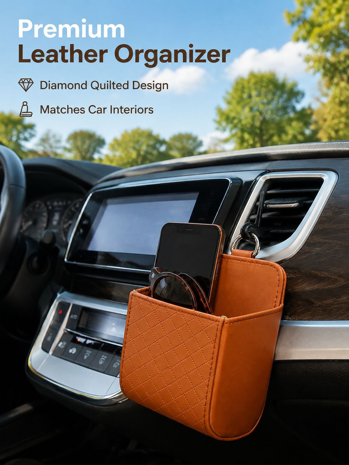 Car vent hanging storage bag