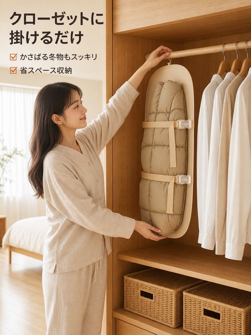 壁掛け式衣類収納圧縮ボード
