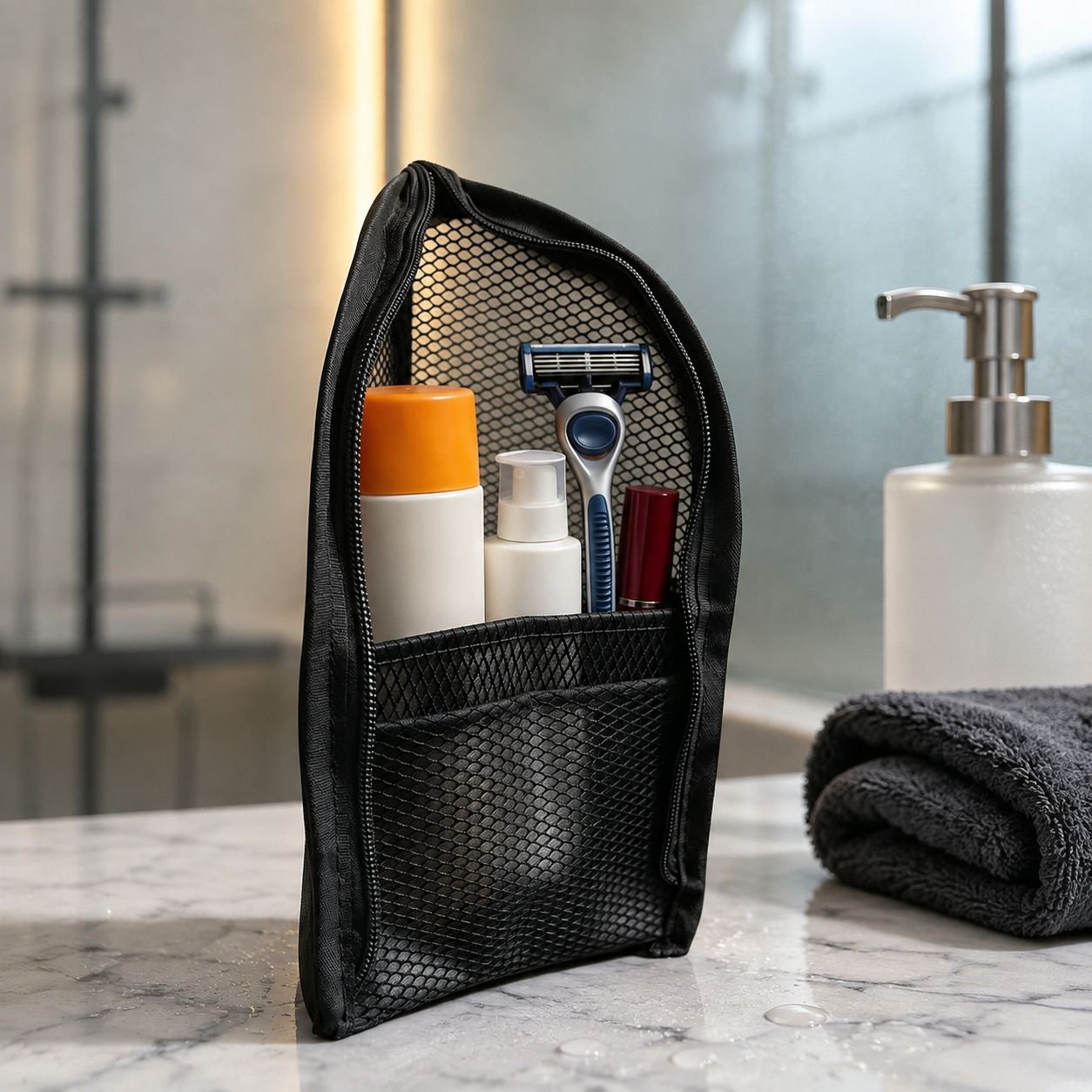 Multifunctional Waterproof Toiletry and Travel Organizer Bag front view