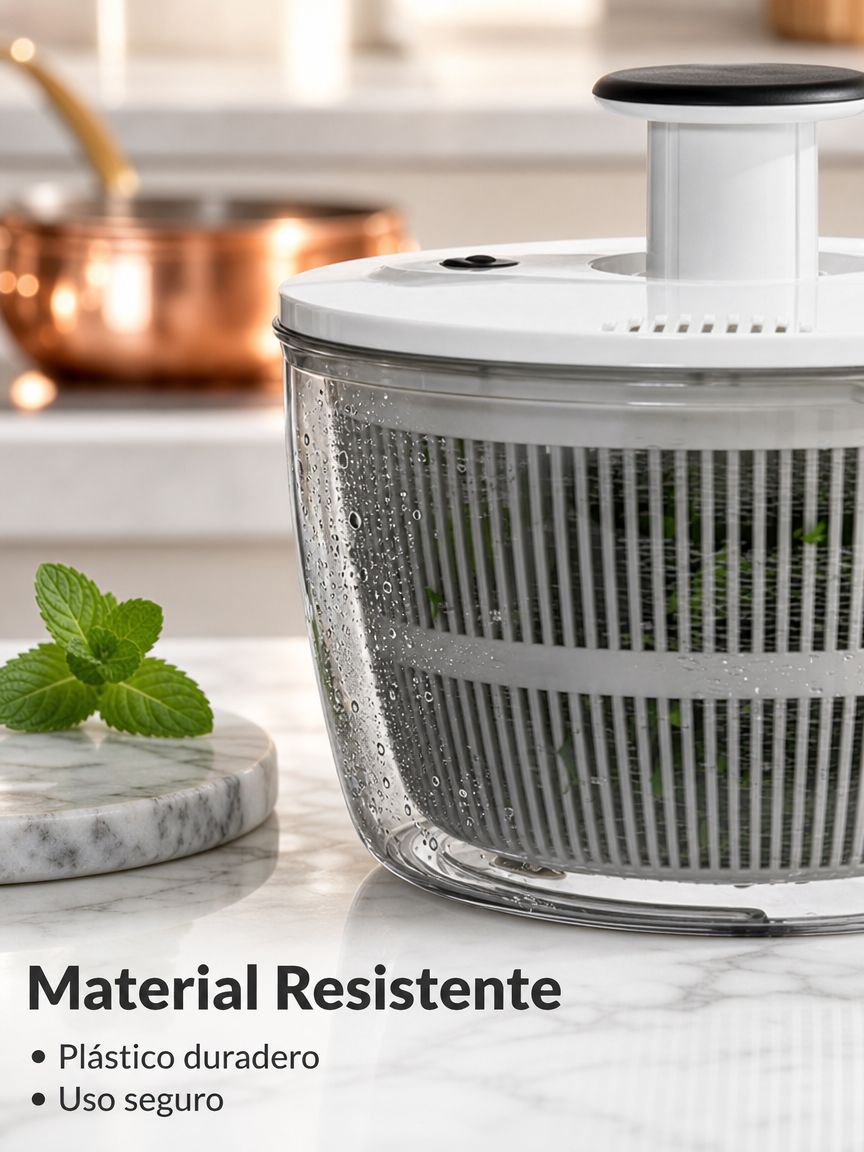 Cesta giratoria manual para escurrir frutas y verduras para el hogar