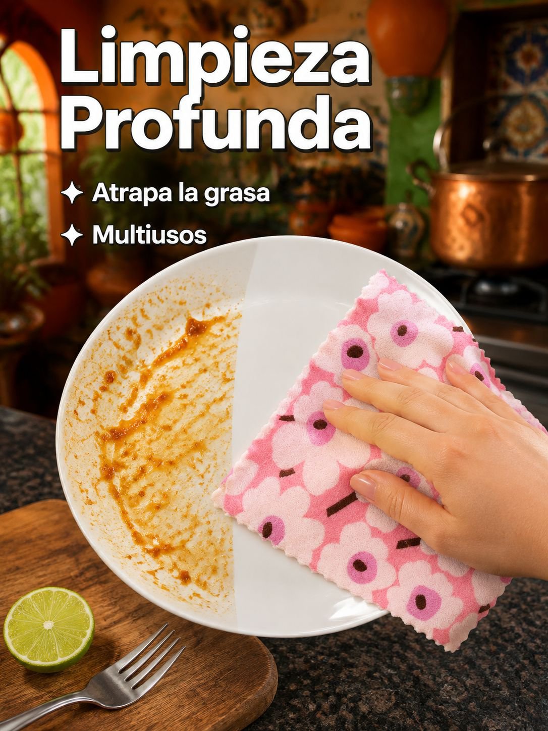 Pañuelo cuadrado estampado sin pelusa