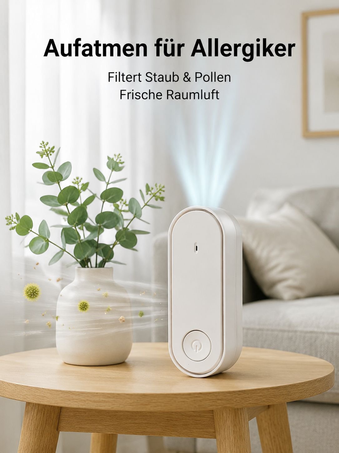Für Allergiker geeigneter Ionisator-Luftreiniger