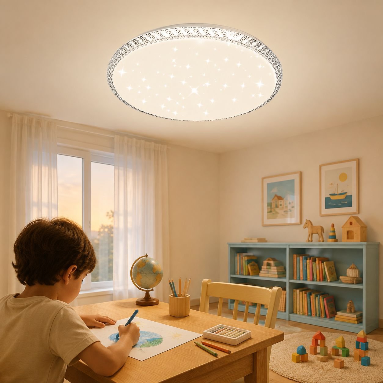 Lámpara de techo moderna y tres en uno para dormitorio, adecuada para sala de estar