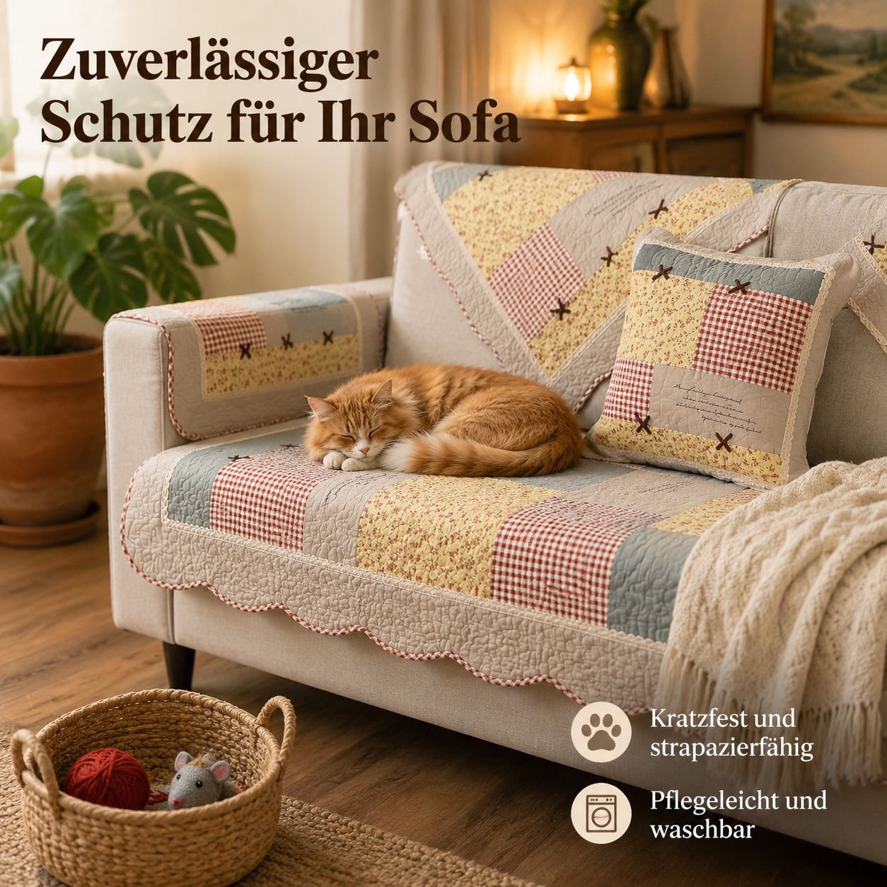 Sofakissen aus dicker Baumwolle im Landhausstil