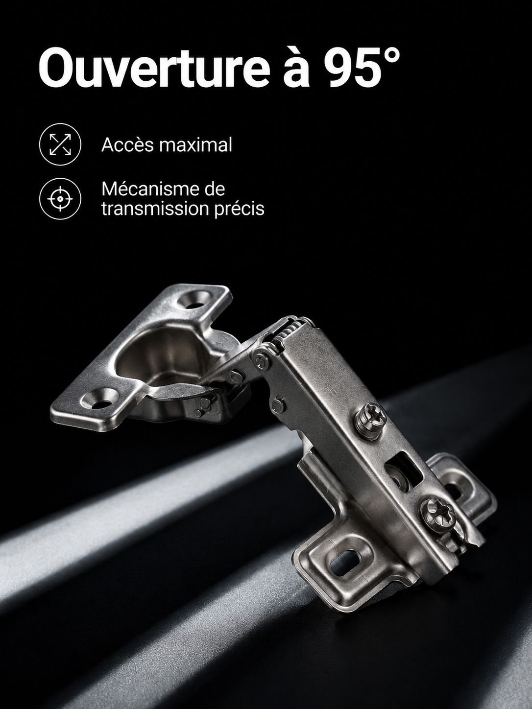 Mini charnière avec ouverture de 26 mm, petite charnière à cuvette, ressort de 35 mm, charnière de p
