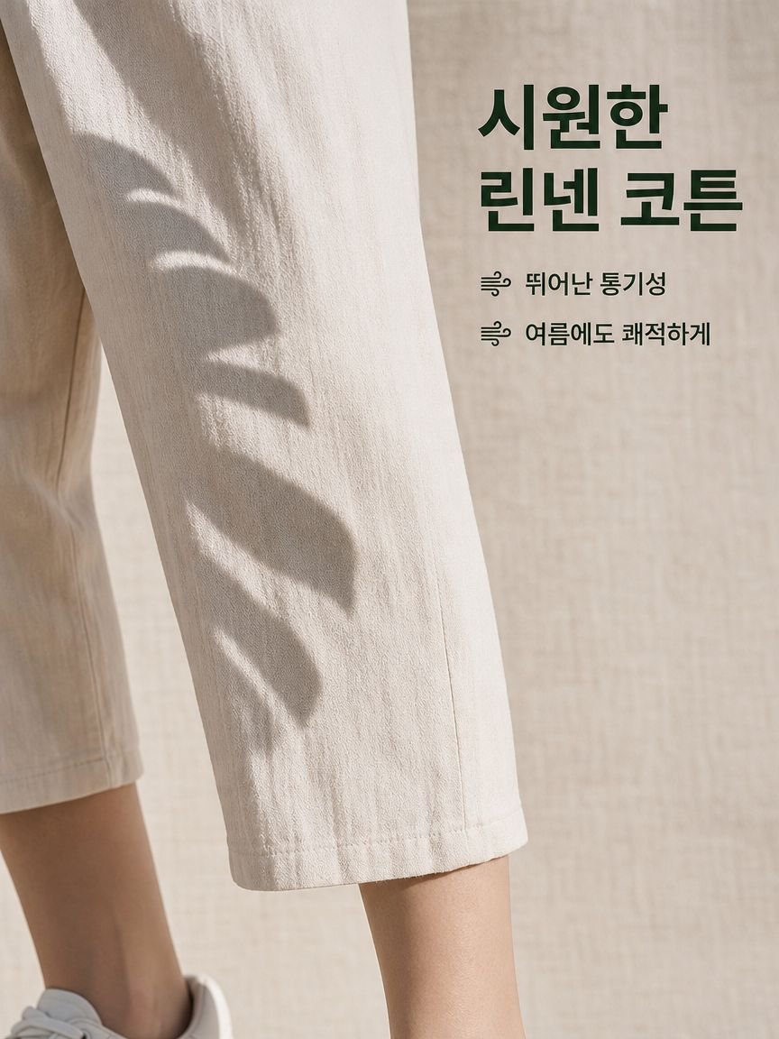 여름 남성용 면마 7부 바지 일본 스타일 루즈핏 캐주얼 팬츠